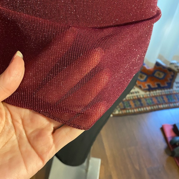 Beautiful Burgundy See Through Top - Picture 4 of 7